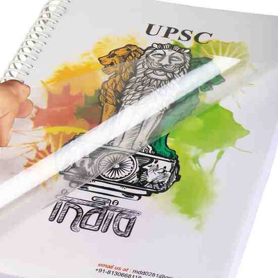SPIRREL Spiral UPSC A4 Notebook Mains Answer Writing 70gsm 300 Page(transparent cover) Hardcover Address Book