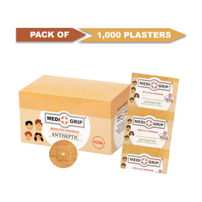 Medigrip Round Spot Band Aid Plaster (Pack of 1000) Adhesive Band Aid(Set of 1000)