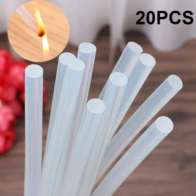 SHOP UNKLE GENSON 7 INCH TRANSPARENT GLUE STICKS 11MM GLUE STICKS FOR GLUE GUN(Set of 20, White)