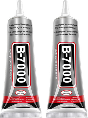 Nirvify The glue is generally considered non-toxic and safe when used as directed, B- 7000 Multipurpose Adhesive Glue – 2 Pack (50ml Each)(Set of 2, TRANSPARENT, Industrial Strength, Waterproof, Mobile, Nail Art, DIY Projects)