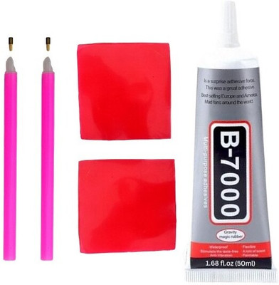 Saravana Super Mart Non Toxic B7000 Multi-Purpose Adhesive, 50 ml, and stone sticking glue Glue(Set of 2, White)