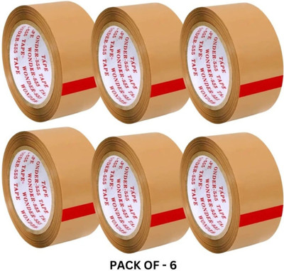Akshara USE WITH TAPE DISPENSER ADHESIVE TAPE(Set of 6, Brown)