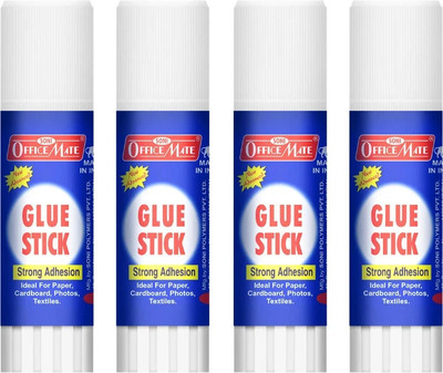 Soni Officemate Glue Stick 15g , Made From non-toxic /safe chemicals / free from solvent Glue Stick(Set of 4, White)