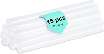 TekBud Non-toxic, Odorless, Safe for home & DIY use 11mm Hot Glue Gun Sticks, DIY Craft Work(Set of 15, Transparent)