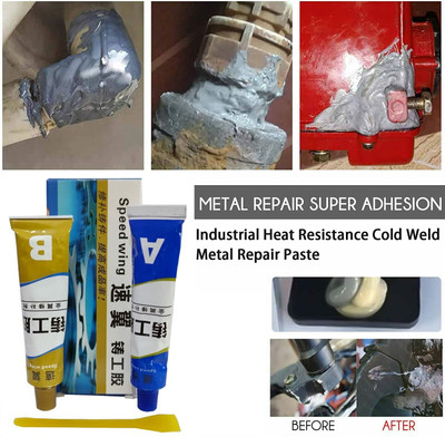 SKYBUCKET Metal Cast Iron Repair Paste Set, Permanent Metal Repair Paste Set Welding Glue Adhesive(100 g)