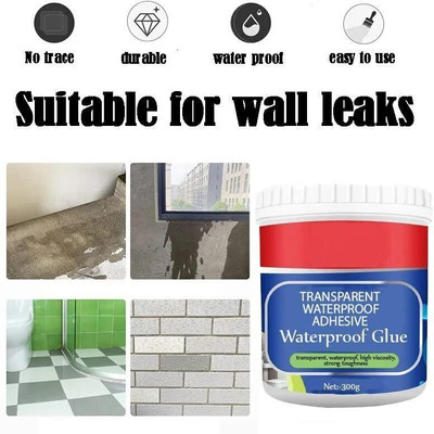 JERITO Invisible Waterproof Glue with Brush Strong Anti-Leakage Agent (300 Gm) Adhesive(300 g)