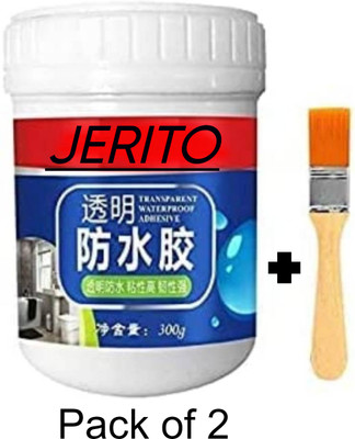 JERITO Waterproof Glue with Brush, Anti-Leakage Agent, sealant glue, Roof Sealant glue Adhesive(300 g)