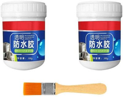 TMM Transparent Waterproof Glue with Brush for Roof Leakage Crack Seal Glue 300gm K6 Adhesive(300 g)