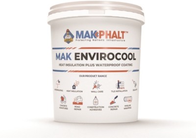 MAKPHALT Envirocool Solar Reflective Cool Roof Coating, Heat Insulating Paint-(40 Sqft) Adhesive(1 kg)