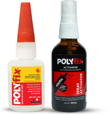 POLYFIX Multipurpose medium viscosity instant glue with spray activator Adhesive(0.15 g)