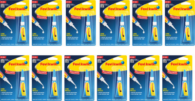 Pidilite Fevikwik Precision 3g Multipurpose Art & Craft Quick Instant Pack of 12 Adhesive(36 g)