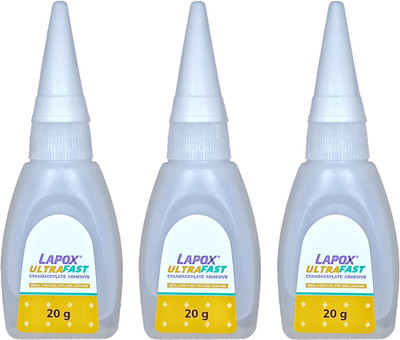CMR Lapox Ultra Fast Instant Adhesive 3Pcs with Extra Cap and Tube Adhesive(20 g)