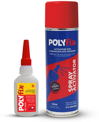 POLYFIX Medium viscosity instant glue and aerosol activator combo Adhesive(130 g)