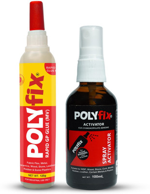 POLYFIX Multipurpose medium viscosity CA glue with spray activator Adhesive(400 g)