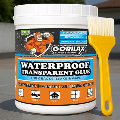 Gorilax Waterproof Glue for Wall Cracks & Roof Leaks | Transparent Sealant Leak Fix Gel Adhesive(300 ml)