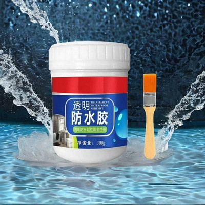 INFINITYLINES Transparent Waterproof Glue with Brush for Roof Leakage Crack Seal Glue 300gm K2 Adhesive(300 g)