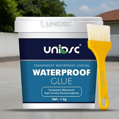 UNIDSC Transparent Waterproof Glue with Brush 1kg Pack for Leak Repair Use Adhesive(1 kg)