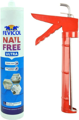 FEVICOL Nail Free Ultra Silicone Sealant with Applicator - Strong Water & Heat Resistant Adhesive(0.435 kg)