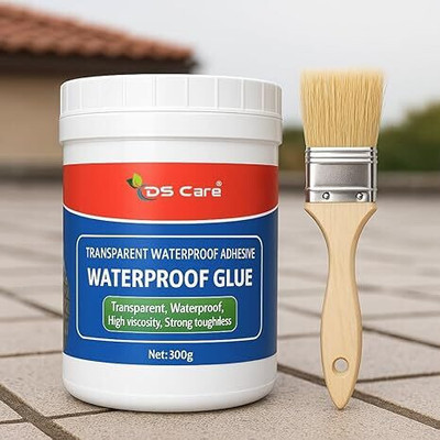 ds care Transparent Waterproof Crack Seal Glue with Brush for Roof, Tile and Pipe Adhesive(300 g)