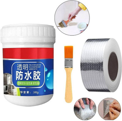 Purabelle Waterproof Leak Glue With Brush,athroom Roof With Aluminium Tape Adhesive Adhesive(300 ml)