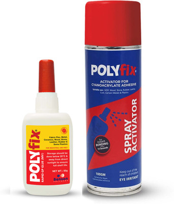 POLYFIX Medium viscosity instant glue with aerosol activator Adhesive(150 g)