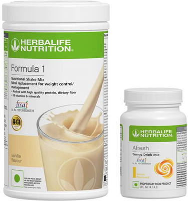 HERBALIFE Formula 1-Mix Shake Vanilla 500g + Lemon Afresh 50g(2 x 275 ml)