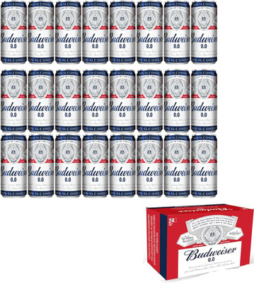 Budweiser 0.0 NON-ALCOHOLIC PACK OF - 24 Can(24 x 330 ml)
