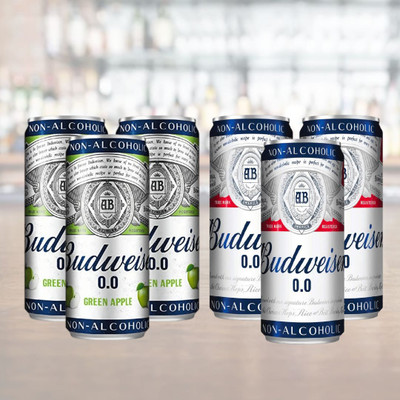 Budweiser Non Alcoholic Beer Can and Non Alcoholic Green Apple Can 330ml Can(6 x 330 ml)