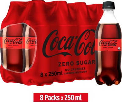 Coca-Cola Zero Sugar Plastic Bottle(8 x 250 ml)