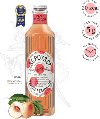 Sepoy & co Peach Lemonade Glass Bottle(200 ml)