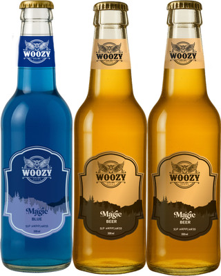 Woozy Woozybar Magic Blue & 2 Magic Beer, With Buzz (3-Pack) Box(3 x 330 ml)