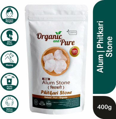 Organic and Pure Alum Stone, Fitkari Block, Phitkari for Face Hair Water, Potash (Organic Pure)(400 g)