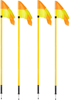 LCARNO 4 Pc Spring Corner flags Portable Soccer Flags Soccer Poles Y/O Two Piece Agility Pole(Pack of 4)