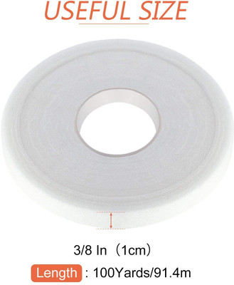 Megumi Iron on Tape Roll Fabric Fusing Tape Double Sided Adhesive Hem Tape Cloth Soft Touch Canvas Roll (Set of 1)(White)