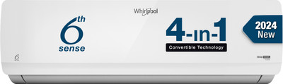 Whirlpool 2024 Model 6th Sense Convertible 4-in-1 Cooling 2024 Model 1.5 Ton 3 Star Split Inverter With Heavy Duty Cooling AC  - White(MAGICOOL 15T 3S INV CNV S4K1PP0-I/MAGICOOL 15T 3S INV CNV S4K1PP0-O, Copper Condenser)