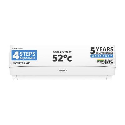 Voltas 2025 Model 1.5 Ton 3 Star Hot and Cold Split Inverter Energy Efficient | High Ambient Cooling (even at 52 C) | Anti-Dust Filter with Anti-Microbial Coating | Auto Clean AC(183VH VECTRA ZENITH SILVER(4503974), White, Silver)