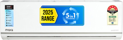 MarQ by Flipkart 2025 1.5 Ton 5 Star Split Inverter 5-in-1 Convertible with Turbo Cool Technology AC  - White(155IPG25WQ, Copper Condenser)