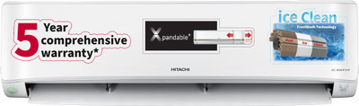 Hitachi 5400FXL 2023 Model 1.5 Ton 5 Star Split Inverter ice Clean, Xpandable Plus, Long air throw with Hexa Sensor Technology AC - White(RAS.G518PCBIBF/RAK.G518PCBIBF/RAC.518WCBIE, Copper Condenser)