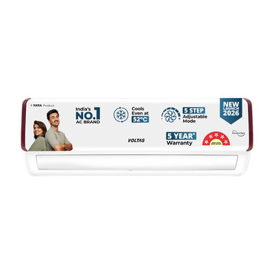 Voltas 2026 Model 1.5 Ton 5 Star Split Inverter AC(185INV CAQ(4504116), Pearl Maroon, White)