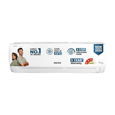 Voltas 2026 Model 1 Ton 3 Star Split Inverter AC(123INV CAL(4504112), White)