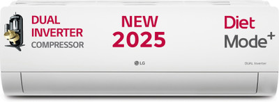 LG 2025 Model AI Convertible 6-in-1 Split 1.5 Ton 5 Star Split AI Dual Inverter with Faster Cooling and Energy Saving, 4 Way Air Swing, VIRAAT Mode and Diet Mode Plus AC - White(US-Q19YNZE, Copper Condenser)