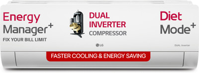 LG 2025 Model AI Plus Convertible 6-in-1 Split 1.5 Ton 5 Star Split AI Dual Inverter with Energy Manger Plus,Voice Control, HimClean, 4 Way, VIRAAT Mode and Diet Mode Plus AC with Wi-fi Connect  - White(US-Q19PWZE, Copper Condenser)