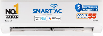 Panasonic 2025 Model 1 Ton 4 Star Split Inverter AC with Wi-fi Connect  - White(CS-NU12AKY4W/CU-NU12AKY4W, Copper Condenser)
