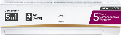 Godrej 2025 Model 5-In-1-Convertible Cooling 2.5 Ton 3 Star Split Inverter With 4 Way Air Swing and Heavy Duty Cooling at Extreme Temperature AC - White(EI 30LINV3R32-WWR, Copper Condenser) Godrej 2025 Model 5-In-1-Convertible Cooling 2.5 Ton 3 Star Split Inverter With 4 Way Air Swing and Heavy Duty Cooling at Extreme Temperature AC - White(EI 30LINV3R32-WWR, Copper Condenser)