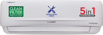 Lloyd 2024 Model 1 Ton 3 Star Split Inverter AC  - White(GLS12I3FOSEV, Copper Condenser)