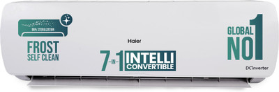 Haier 2025 Model Intelli-Convertible 7 in1 Convertible 1.5 Ton 3 Star Split Inverter Expandable HD Filter,Frost Self Clean,Upto 20 M air Flow, Hyper PCB, 2 Way Swing AC - White(HSU17VP-POW3BN-INV(HS17VP-POW3BN-INV� / HU17VP-POW3BN-INV ))