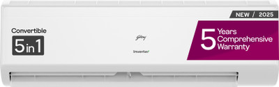 Godrej 2025 Model 1.5 Ton 5 Star Split Inverter With Heavy Duty Cooling At Extreme Temperature AC  - White(AC 1.5T EI 18II5T WZS, Copper Condenser)