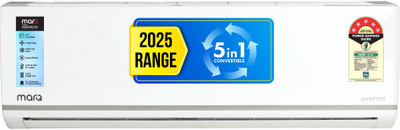 MarQ by Flipkart 2025 1.5 Ton 5 Star Split Inverter 5-in-1 Convertible with Turbo Cool Technology AC  - White(155IPG25WQ, Copper Condenser)