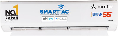 Panasonic 2025 Model 1.5 Ton 5 Star Split Inverter AC with Wi-fi Connect  - White(CS-NU18AKY5WX/CU-NU18AKY5WX, Copper Condenser)