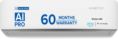 Blue Star 2025 Model 1.5 Ton 5 Star Split Inverter AC with Wi-fi Connect - White(IC518ZNURS, Copper Condenser)